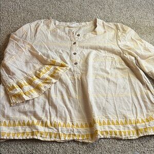 Yellow and Cream A-Line Skirt